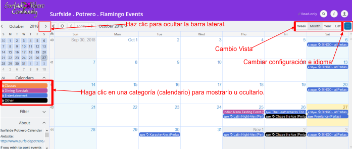 calendar espanol